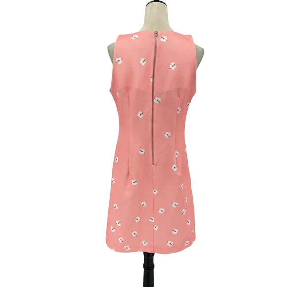 Gabby Skye NWT Salmon Pink Woven Texture Flamingo Novelty Sleeveless Dress - Picture 4 of 15